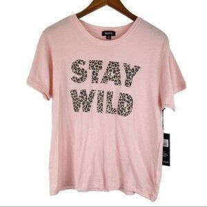 Wildfox STAY WILD Distressed Leopard Keke Shirt
